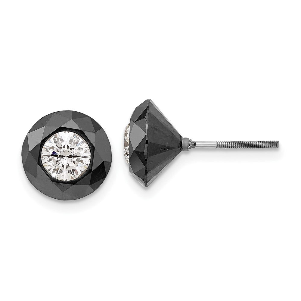White Night 6.50ct. Black & White AA Diamond Stud Earrings