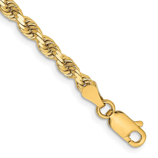 14K 3.25mm Diamond-Cut Rope Chain 7  inches