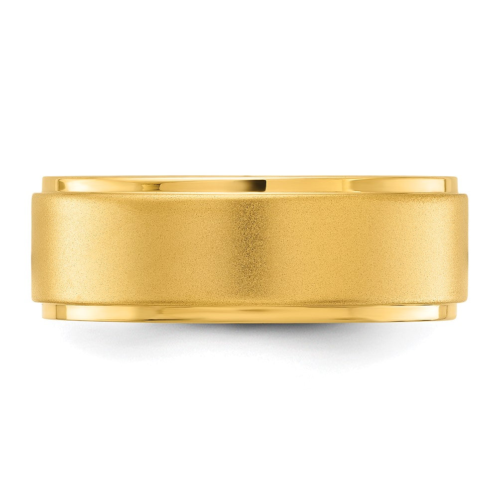 Chisel Stainless Steel Polished Yellow IP-plated Brushed Center 8mm Band Size - 9.5