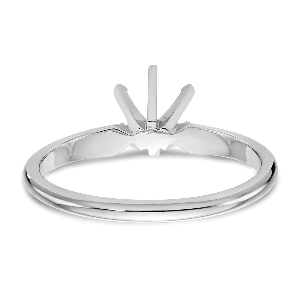 14k White Gold 5/8 carat Lightweight Half-Round 6-Prong Round Solitaire Ring Mounting