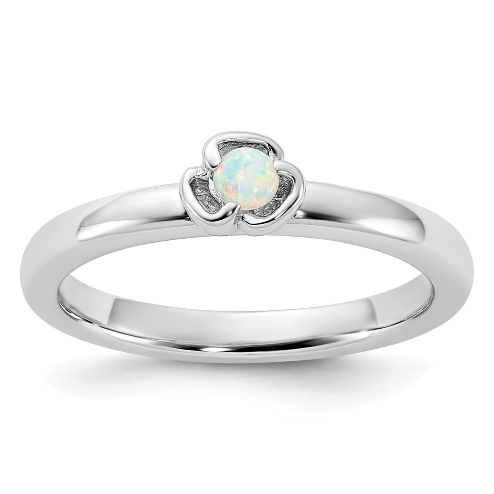 Sterling Silver Stackable Expressions Created Opal Ring