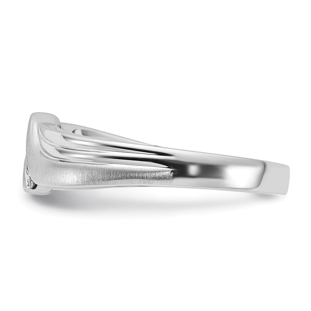 10K White Gold Polished & Brushed Diamond Band