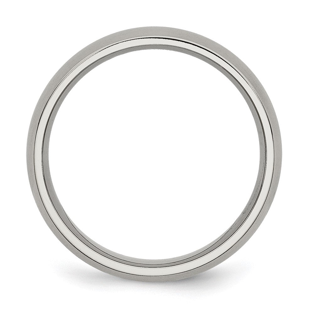 Titanium Brushed 6mm Half Round Band Size - 13.5