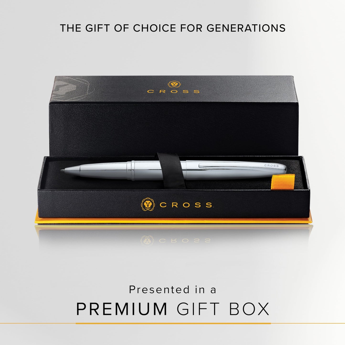 Cross ATX Refillable Gel Ink Rollerball Pen, Medium Rollerball, Includes Premium Gift Box - Pure Chrome