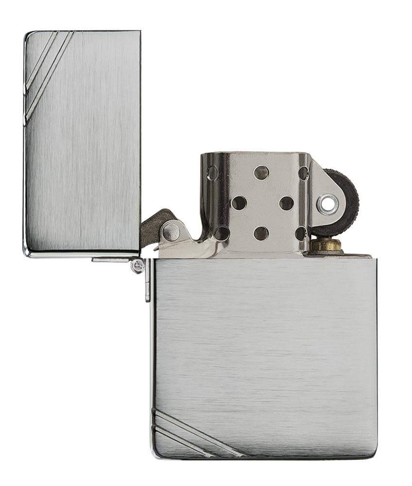 Zippo 1935 Replica with Slashes Brushed Chrome Pocket Lighter