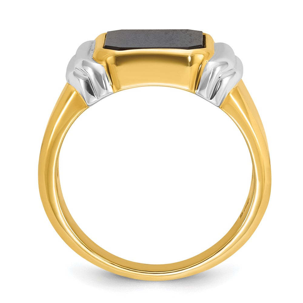 14k Two-tone IBGoodman Men's Onyx Complete Ring