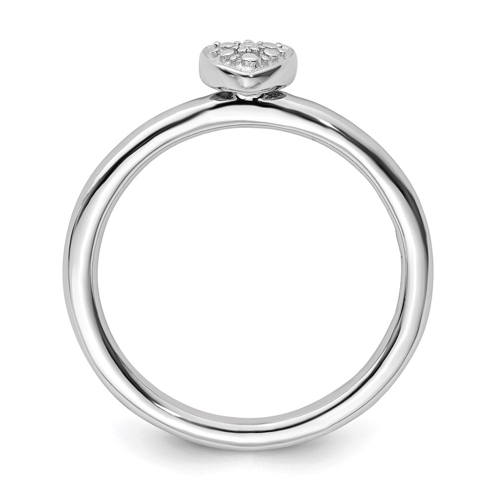 Sterling Silver Stackable Expressions Polished Diamond Heart Ring Size -7