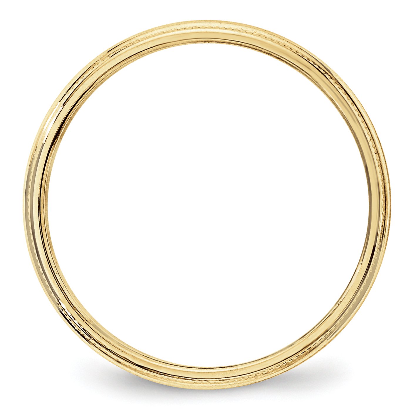 10k Yellow Gold 3mm Lightweight Milgrain Half Round Wedding Band Size 8