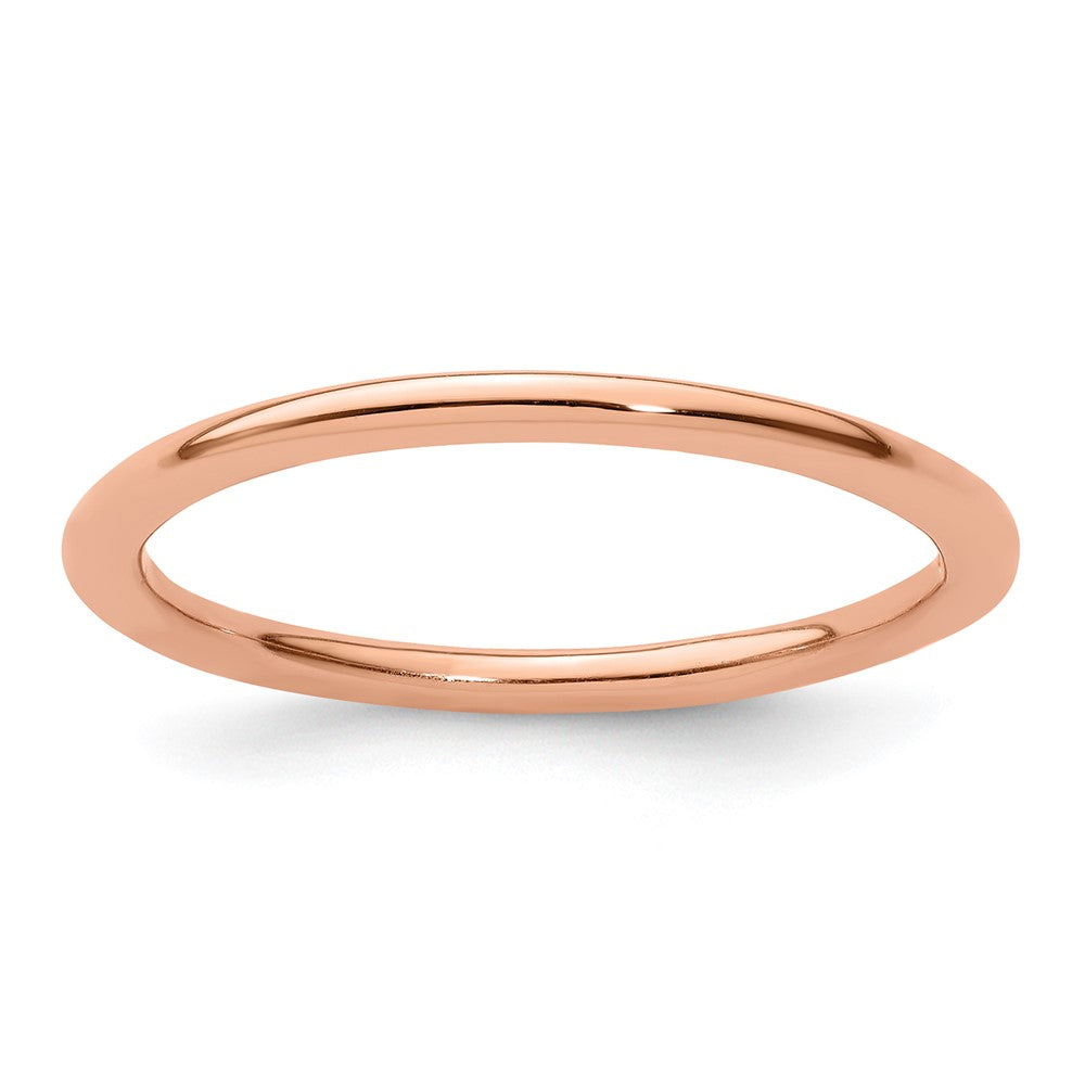 Sterling Silver Stackable Expressions Pink-plated Polished Ring Size -9