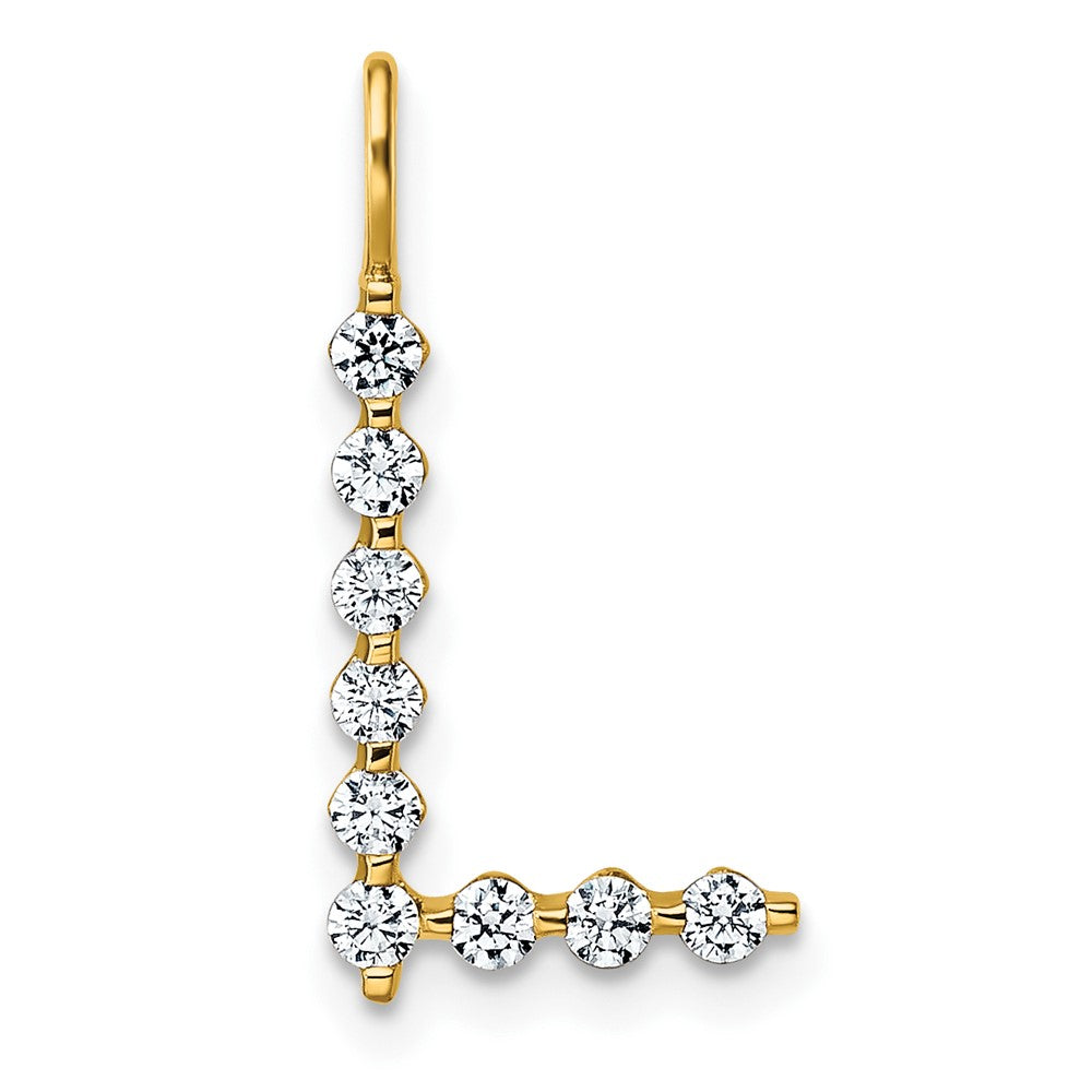 True Origin 14k 1/3 carat Lab Grown Diamond VS DEF Alphabet L Pendant