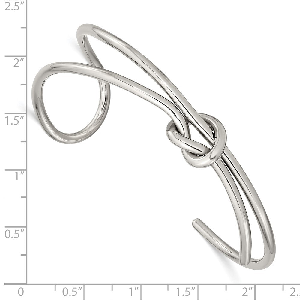 Stainless Steel Polished Knot Cuff Bangle