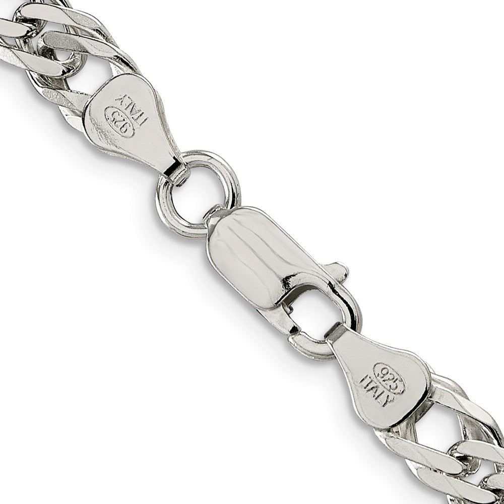 Sterling Silver 6.25mm 6 Side D/C Flat Double Curb Chain 20 Inches