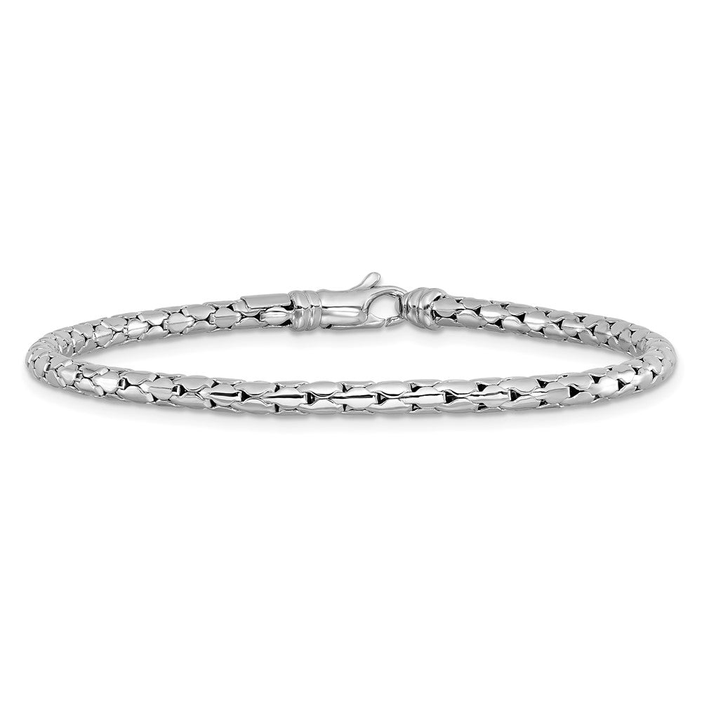 14K White Gold Polished Fancy Bracelet 7.5  inches