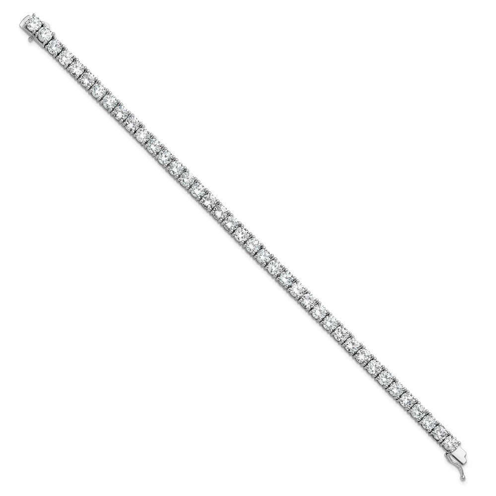 Sterling Shimmer Sterling Silver Rhodium-plated 5mm CZ 39 Stone 8 inch Bracelet 8 inches