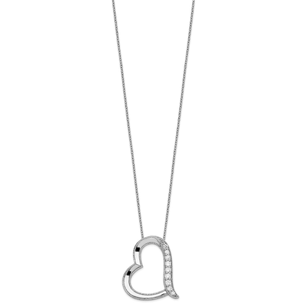 Sentimental Expressions Sterling Silver Rhodium-plated Antiqued CZ Daughter-In-Law 18in Necklace 18 Inches