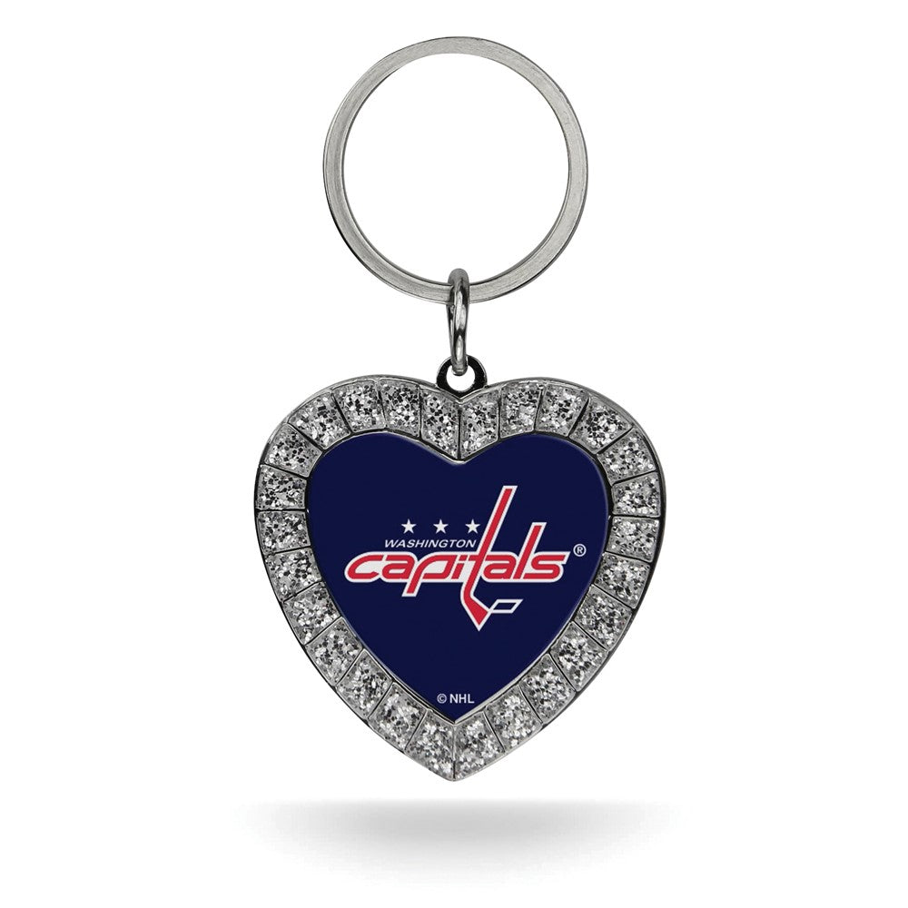 NHL Washington Capitals Rhinestone Heart Key Ring QGC7988