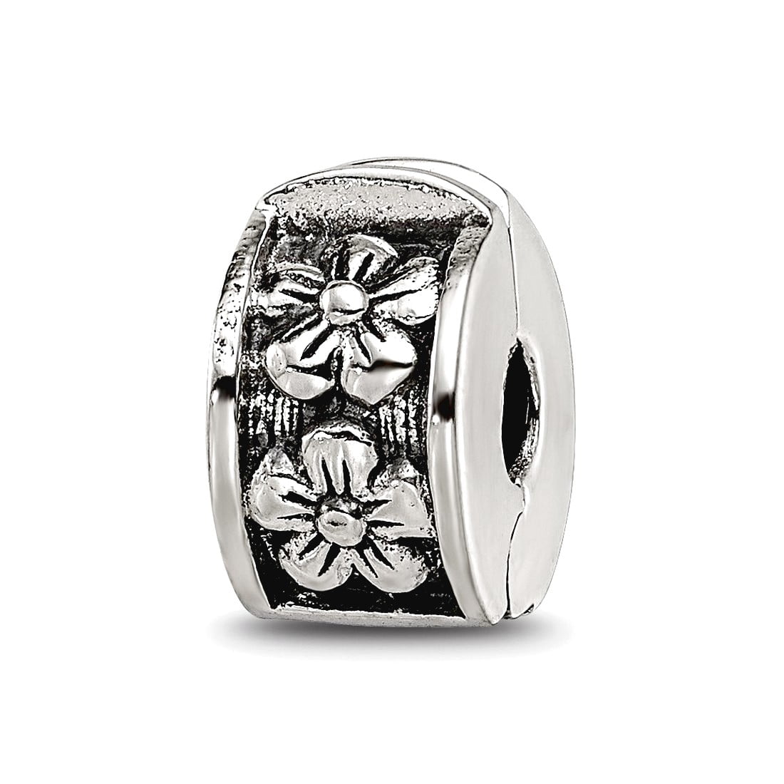 Sterling Silver Reflections Hinged Floral Clip Bead