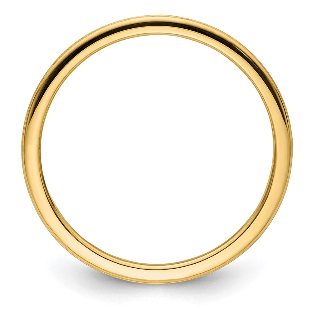10K Yellow Gold 1.2mm Half Round Satin Stackable Band Size 4
