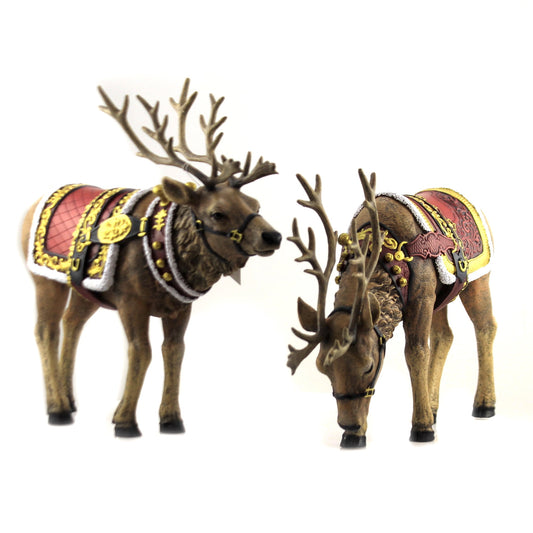 Christmas Majestic Reindeers Polyresin Antlers Blanket 133562