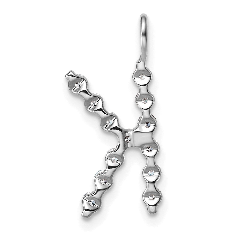 True Origin 14k White Gold 3/8 carat Lab Grown Diamond VS DEF Alphabet K Pendant