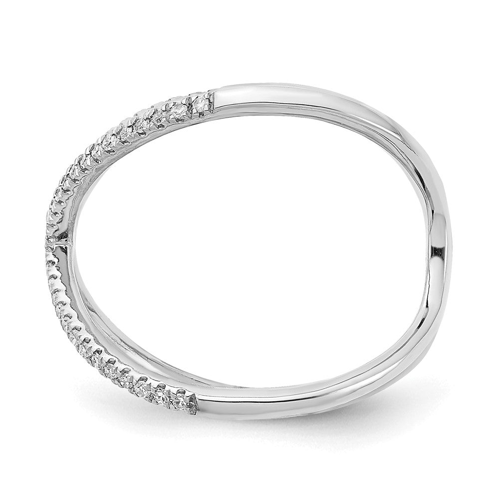 10k Polished Diamond X Ring
