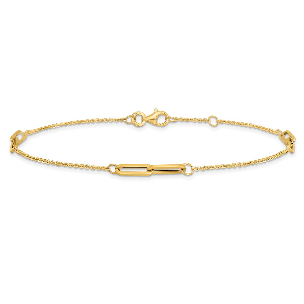 14K Polished w/ .5in ext. Anklet