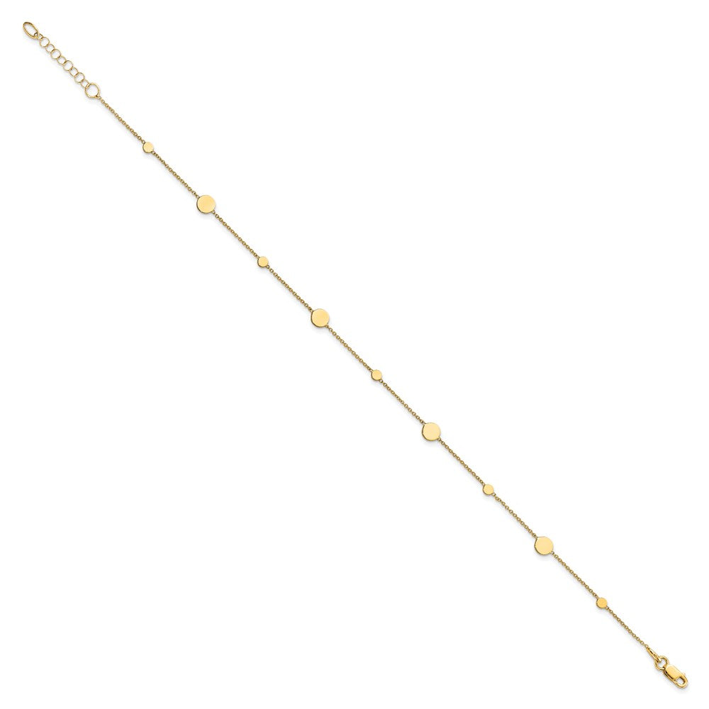 14k Polished Disc w/ 1in ext. Anklet