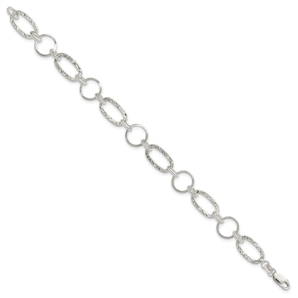 Sterling Silver Circle Bracelet 7.5 inches