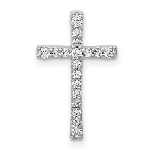 14k White Gold 1/5 carat Lab Grown Diamond VS/SI+ G+ Chain Slide Pendant
