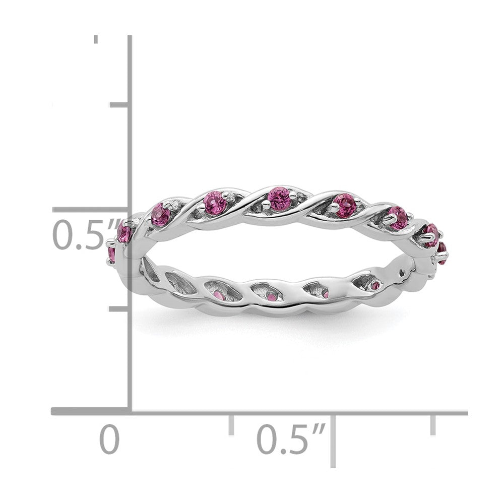 Sterling Silver Stackable Expressions Rhodolite Garnet Ring Size -8