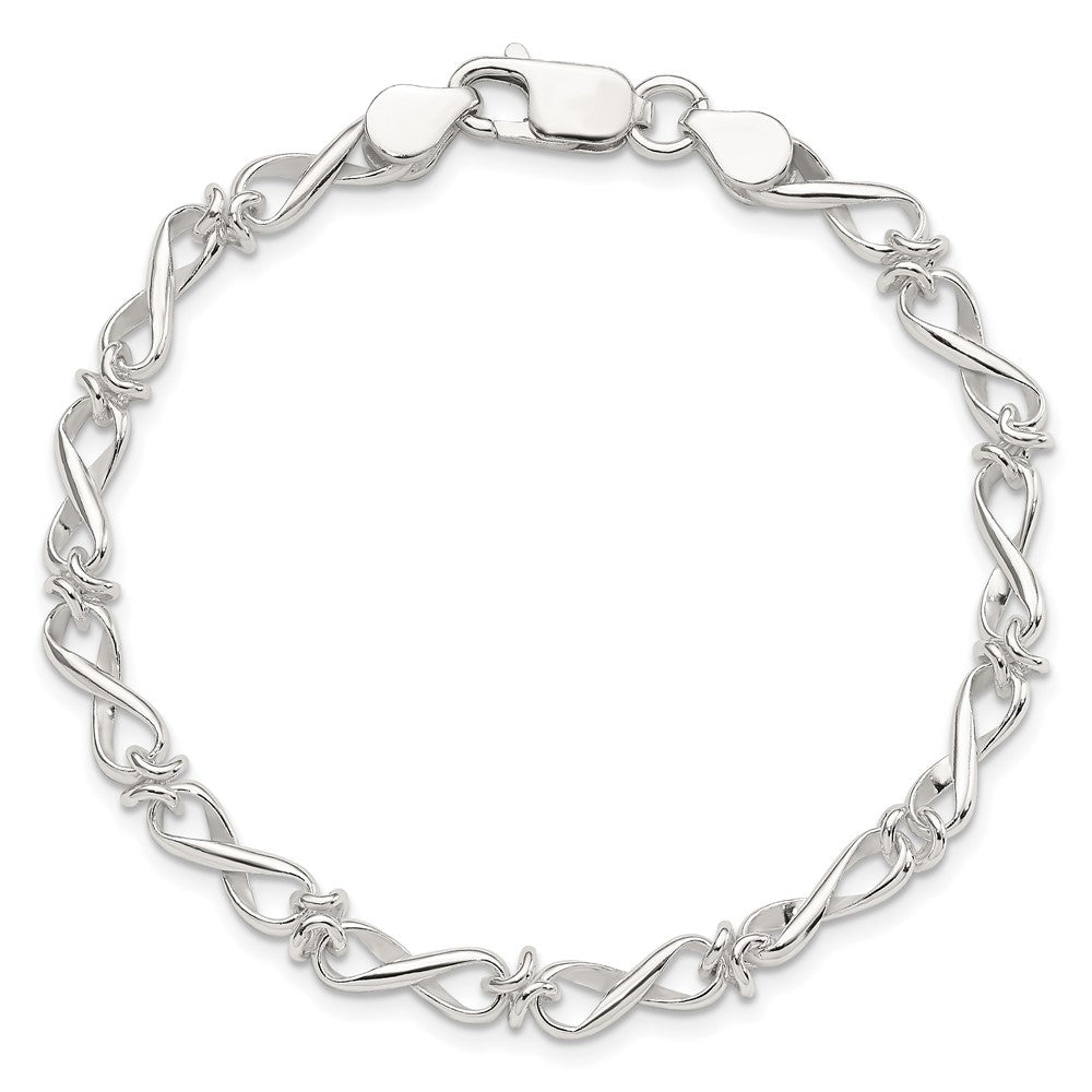 Sterling Silver Polished Fancy Link Bracelet 7.5 inches