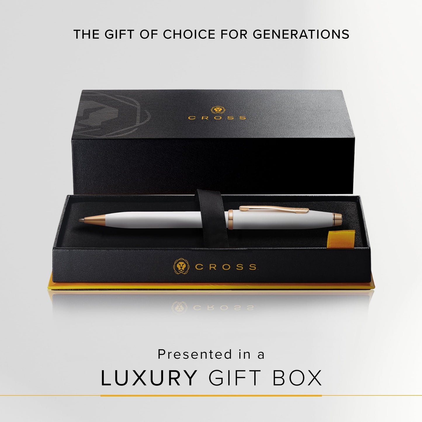 Cross Century II Refillable Ballpoint Pen, Medium Ballpen, Includes Luxury Gift Box - Pearlescent White Lacquer
