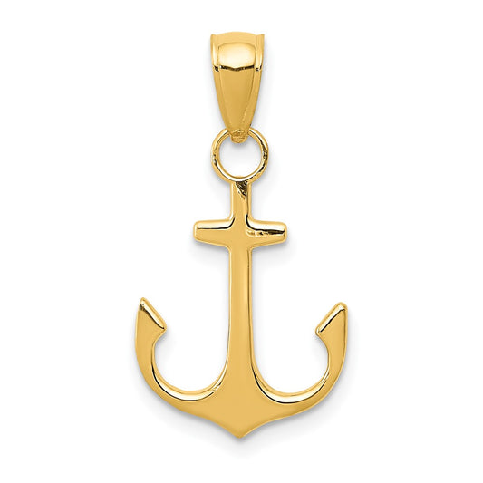 10k Anchor Pendant Yellow Gold