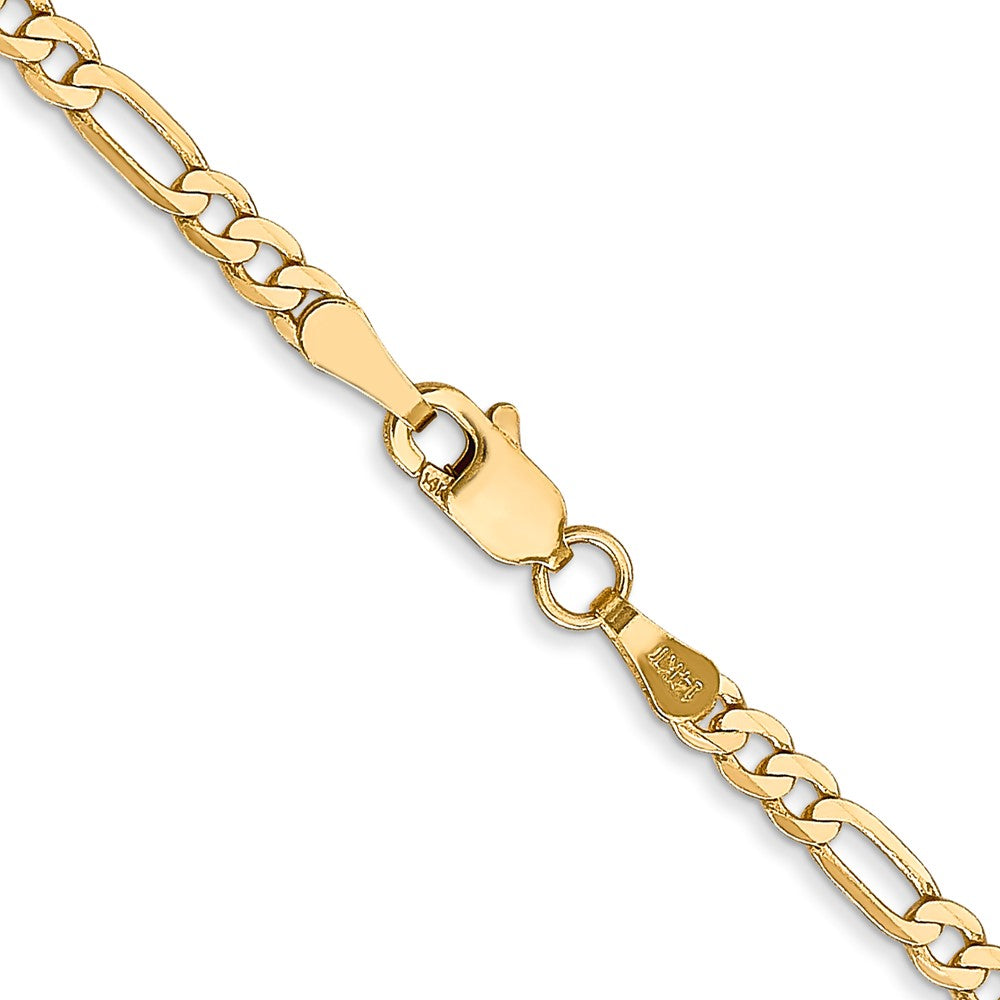 14K 28 inch 2.75mm Flat Figaro with Lobster Clasp Chain