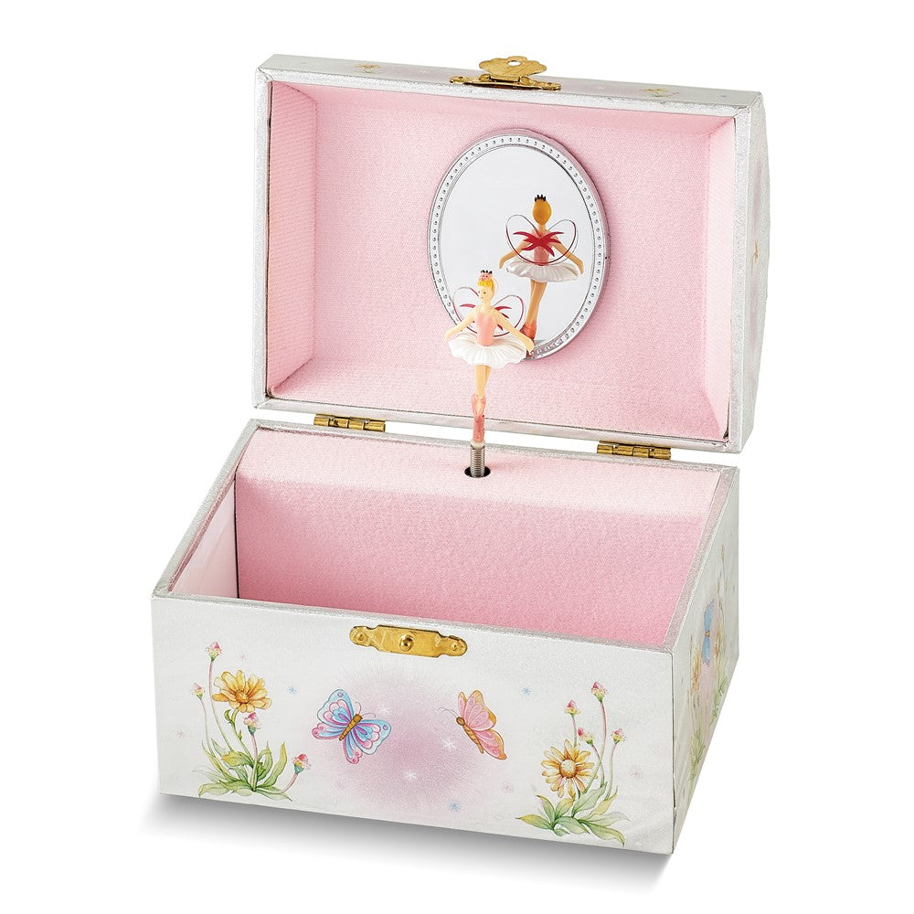 Children's Floral Fairy Themed Graphic Wrap with Mirror and Twirling Fairy Music Box (Plays Waltz of the Flowers)