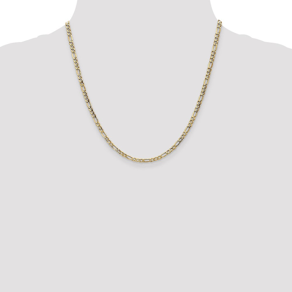 14k 3.5mm Semi-Solid Figaro Chain