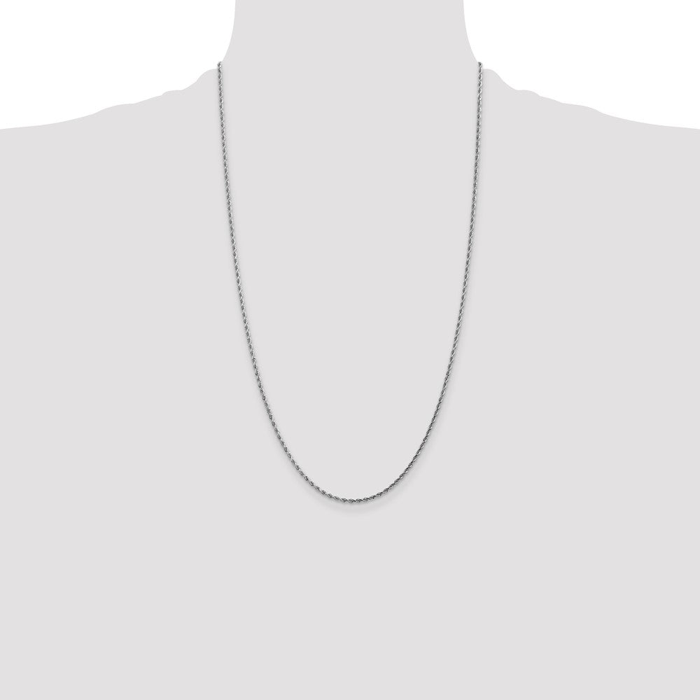 10k White Gold 1.75mm Diamond-cut Rope Chain