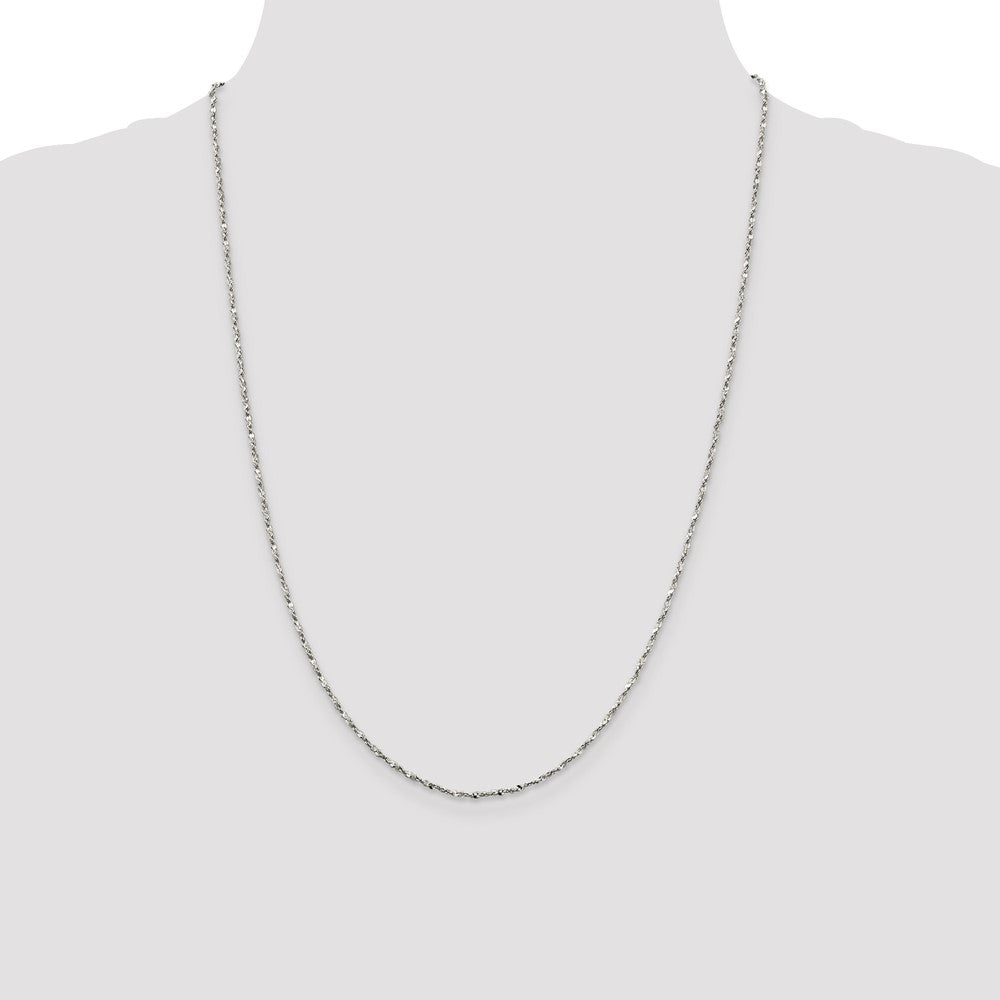 Sterling Silver 1.6mm Twisted Serpentine Chain 24 Inches