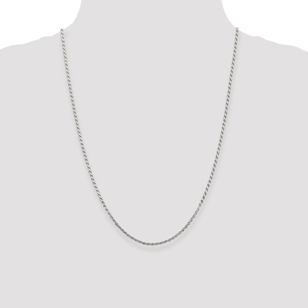 Sterling Silver 2.25mm Flat Rope Chain 24 Inches