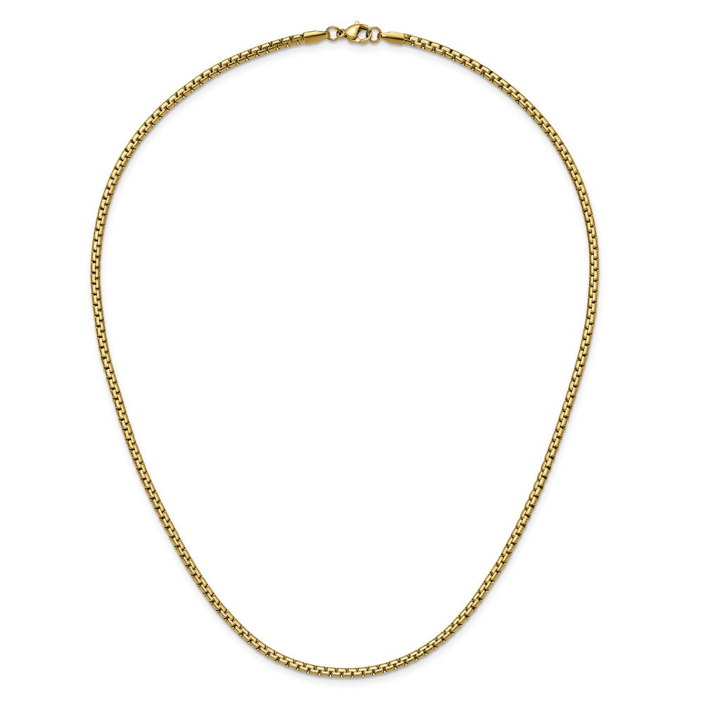 Chisel Stainless Steel Polished Yellow IP-plated 3mm 20 inch Flat Box Chain