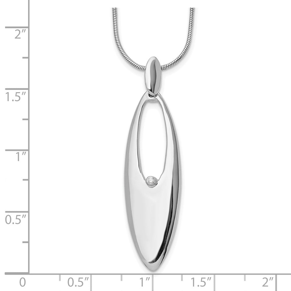 White Ice Sterling Silver Rhodium-plated 18 Inch Diamond Necklace with 2 Inch Extender 18 Inches