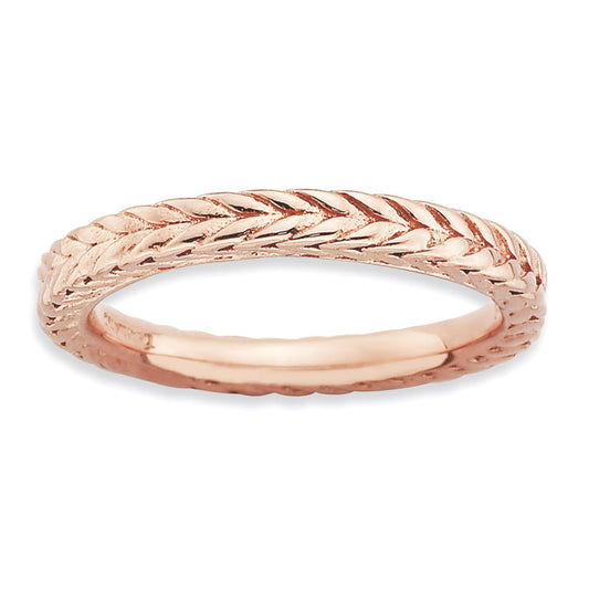 Sterling Silver Stackable Expressions Pink-plated Domed Ring