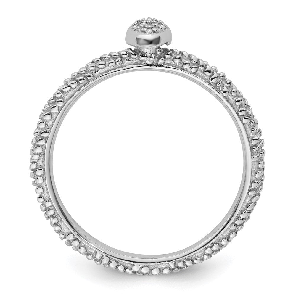 Sterling Silver Diamond Stackable Expressions Textured Ring Size -7