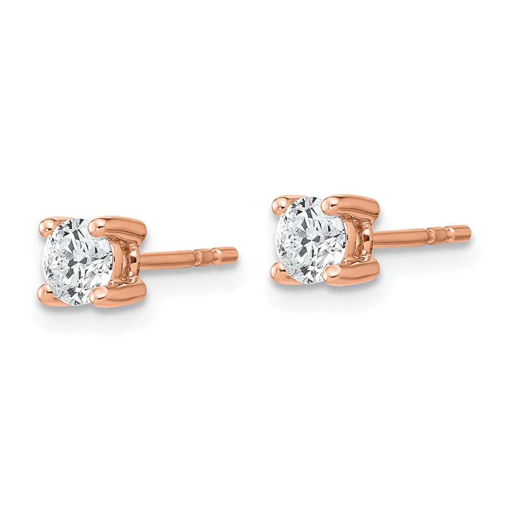 Rose 1/2 ctw Lab Grown Diamond VS/SI+ G+ Round 4 Prong Heavy Wt. Stud Earrings