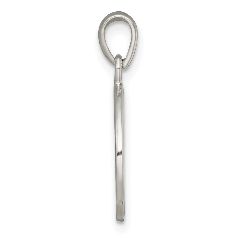 Sterling Silver Polished Black Enamel EVERY DAY IS A GIFT FROM GOD Cut Out Cross Disc Pendant
