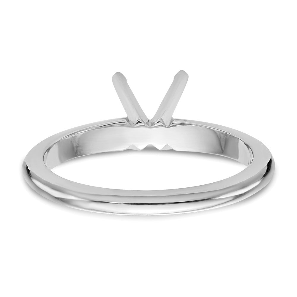 14k White Gold 3/4 carat Heavy-Weight Half-Round 4-Prong Round Solitaire Ring Mounting