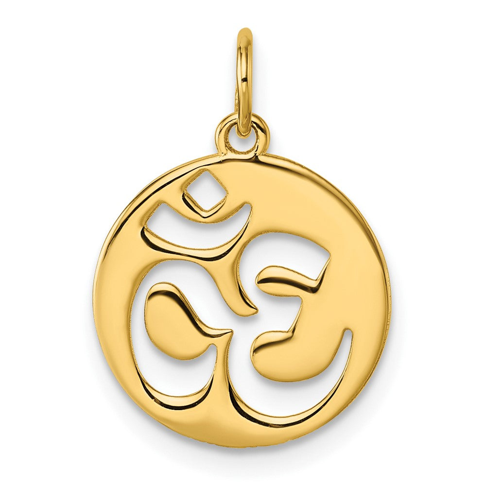 14K Polished Om Hinduism Symbol Pendant
