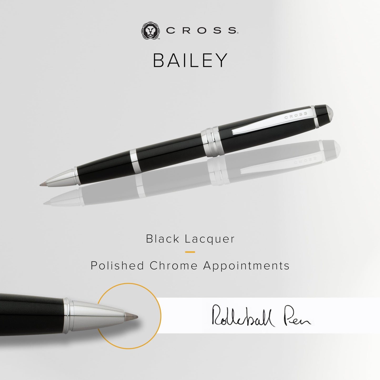 Cross Bailey Black Lacquer Rollerball Pen