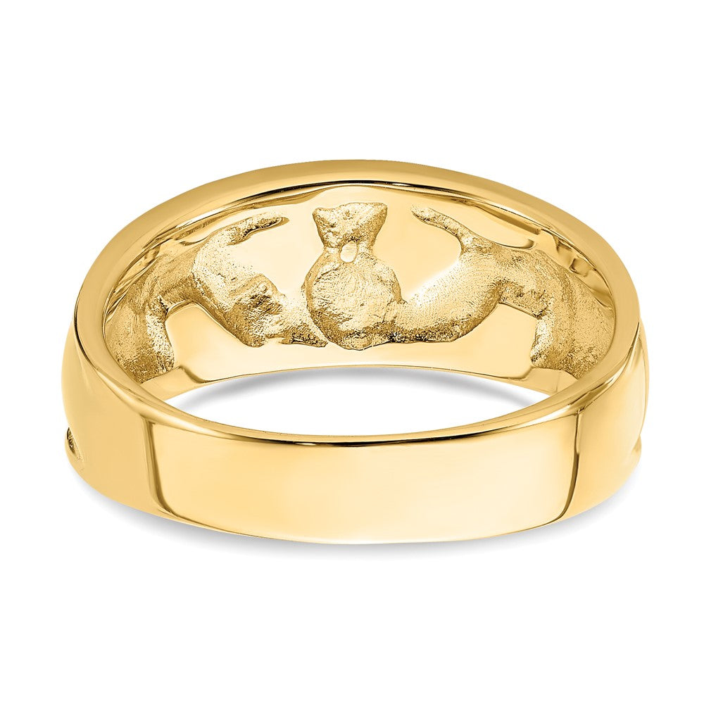 14k Polished Claddagh Band Size 7
