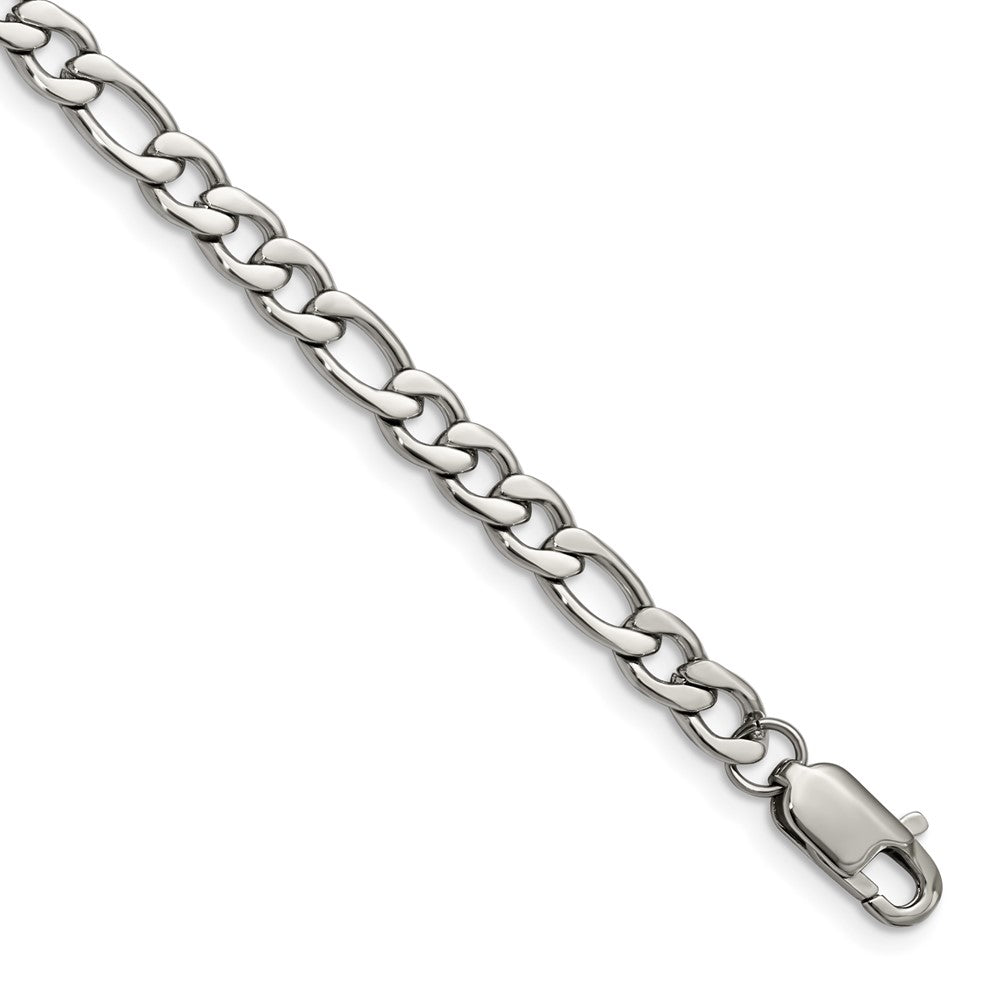 Stainless Steel Polished 9in Figaro Bracelet 9 inches